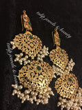 Hyderabadi Style Earrings: Indian Bridal Jewelry, Gold Plated