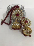 Indian pakistani hyderabadi jadu karan phool jhumki esrrings | jewellery jhumky gold plated rubi beads