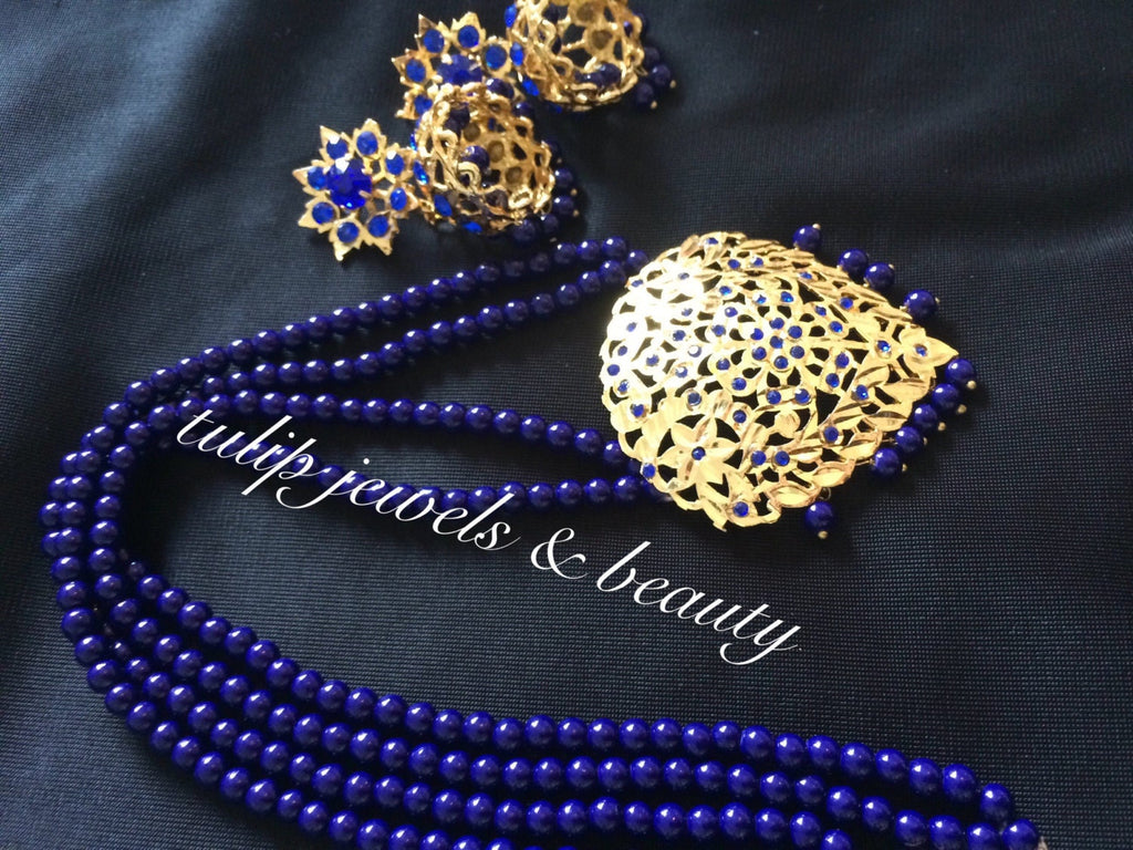 Handmade Hyderabadi Gold Plated Necklace Jhumki Set