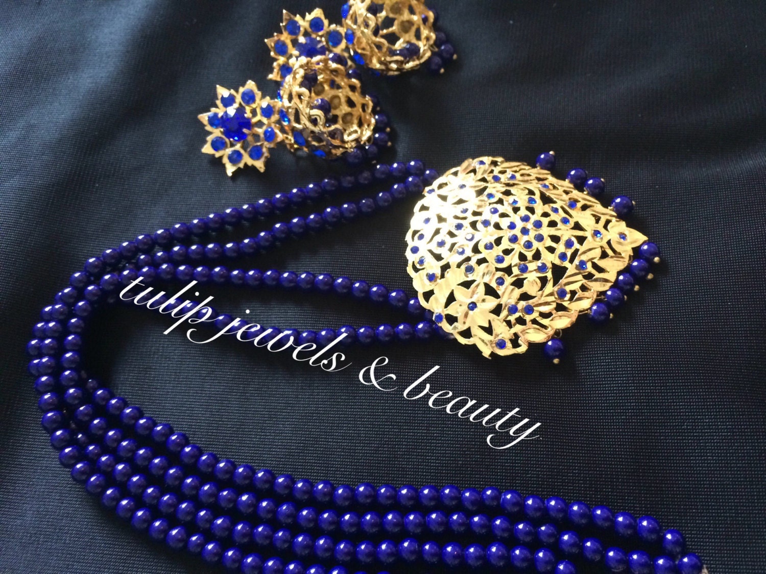 Handmade Hyderabadi Gold Plated Necklace Jhumki Set