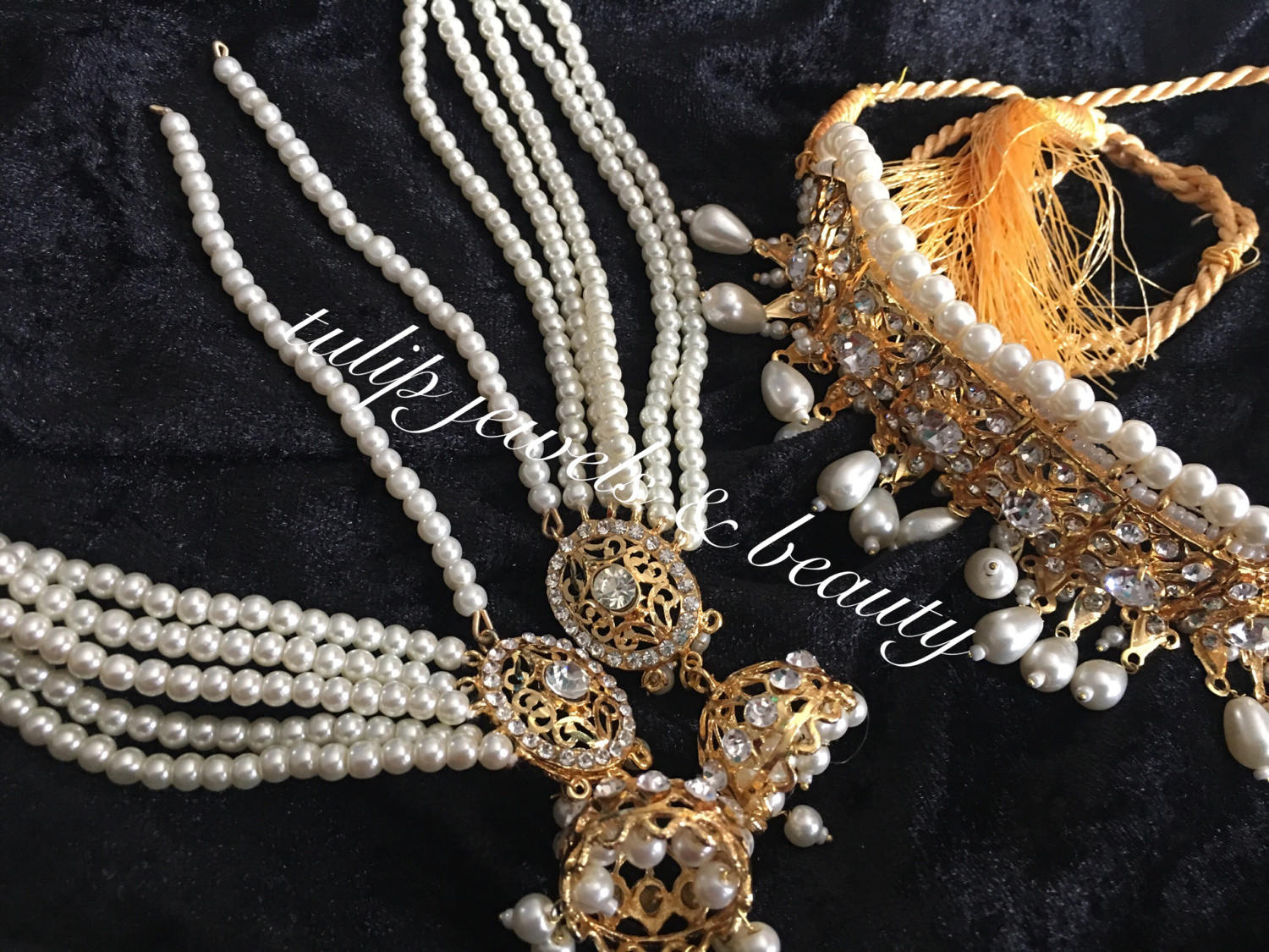 Triditional indian / Pakistani Jewellery Necklace Bridal Hyderabadi Choker Jhumka gold plated