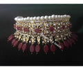 Indian Pakistani jadu Jewellery Bridal Hyderabadi Choker Jhumka & tikka gold plated