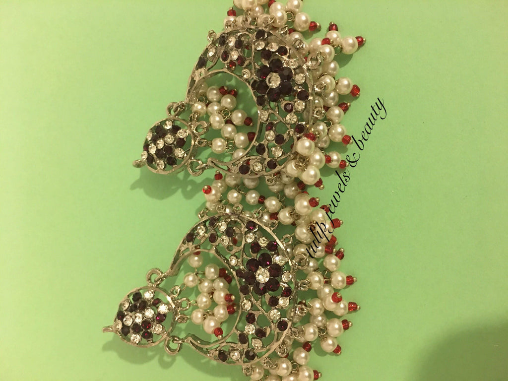 Handcrafted Hyderabadi Chandbali Earrings – Traditional Indian/Pakistani Jewelry – Bridal or Festive Wear