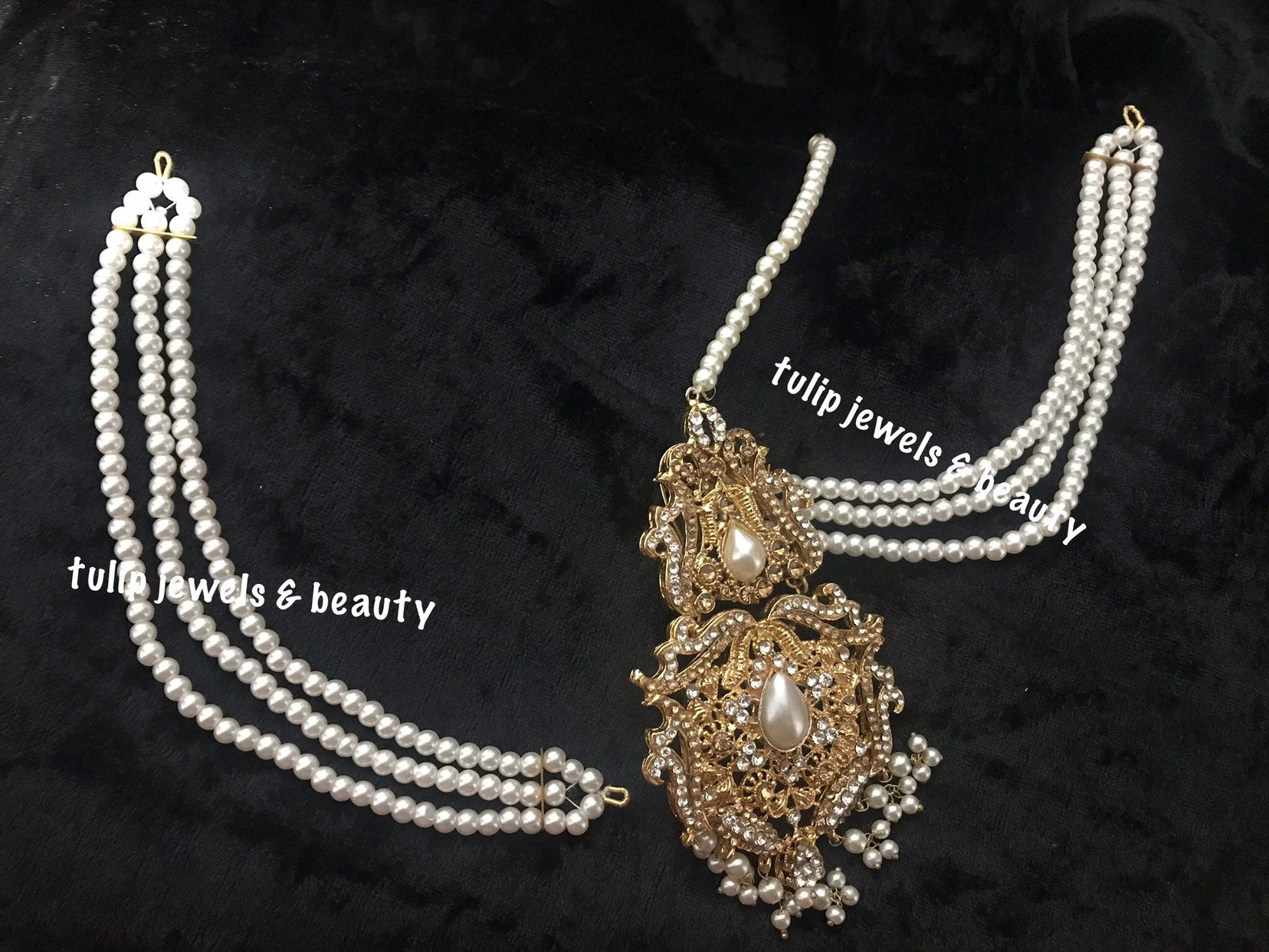 Pearl Earring Chain: Silver Kaan Sahara Indian Jewelry