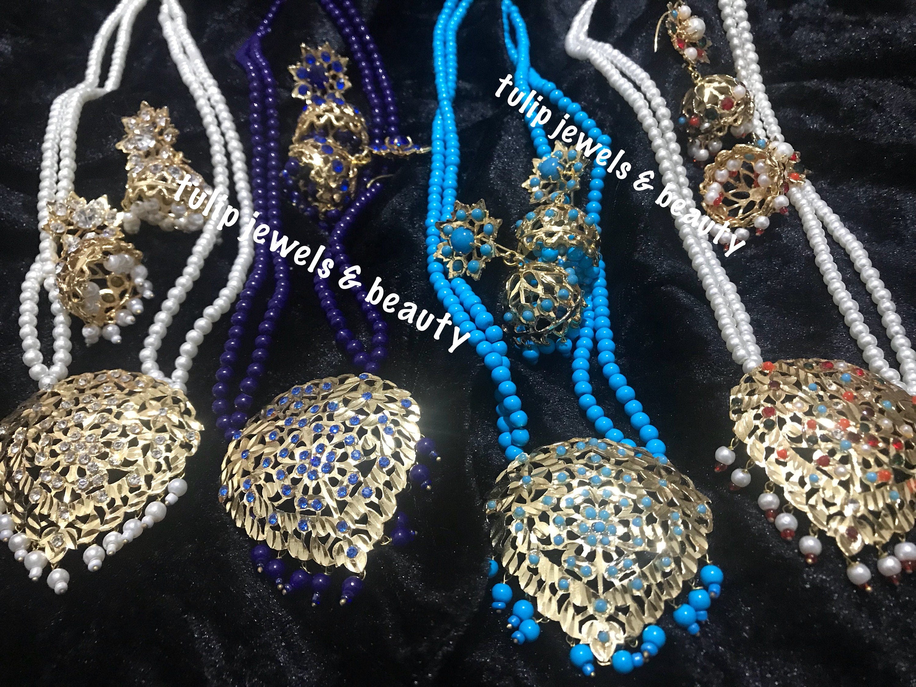 Handmade Hyderabadi Gold Plated Necklace Jhumki Set