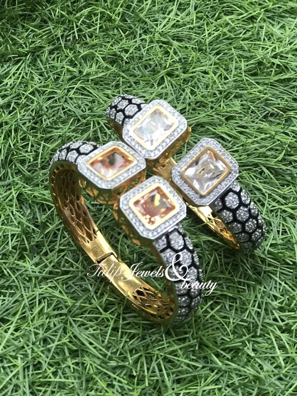 Victorian Indian Bangle: Openable Champion Stone Bracelet
