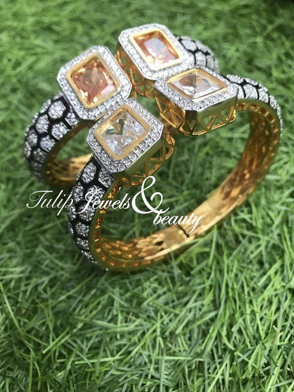 Victorian Indian Bangle: Openable Champion Stone Bracelet
