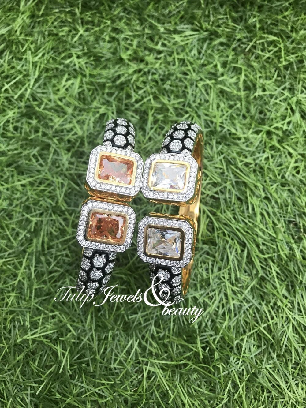 Victorian Indian Bangle: Openable Champion Stone Bracelet