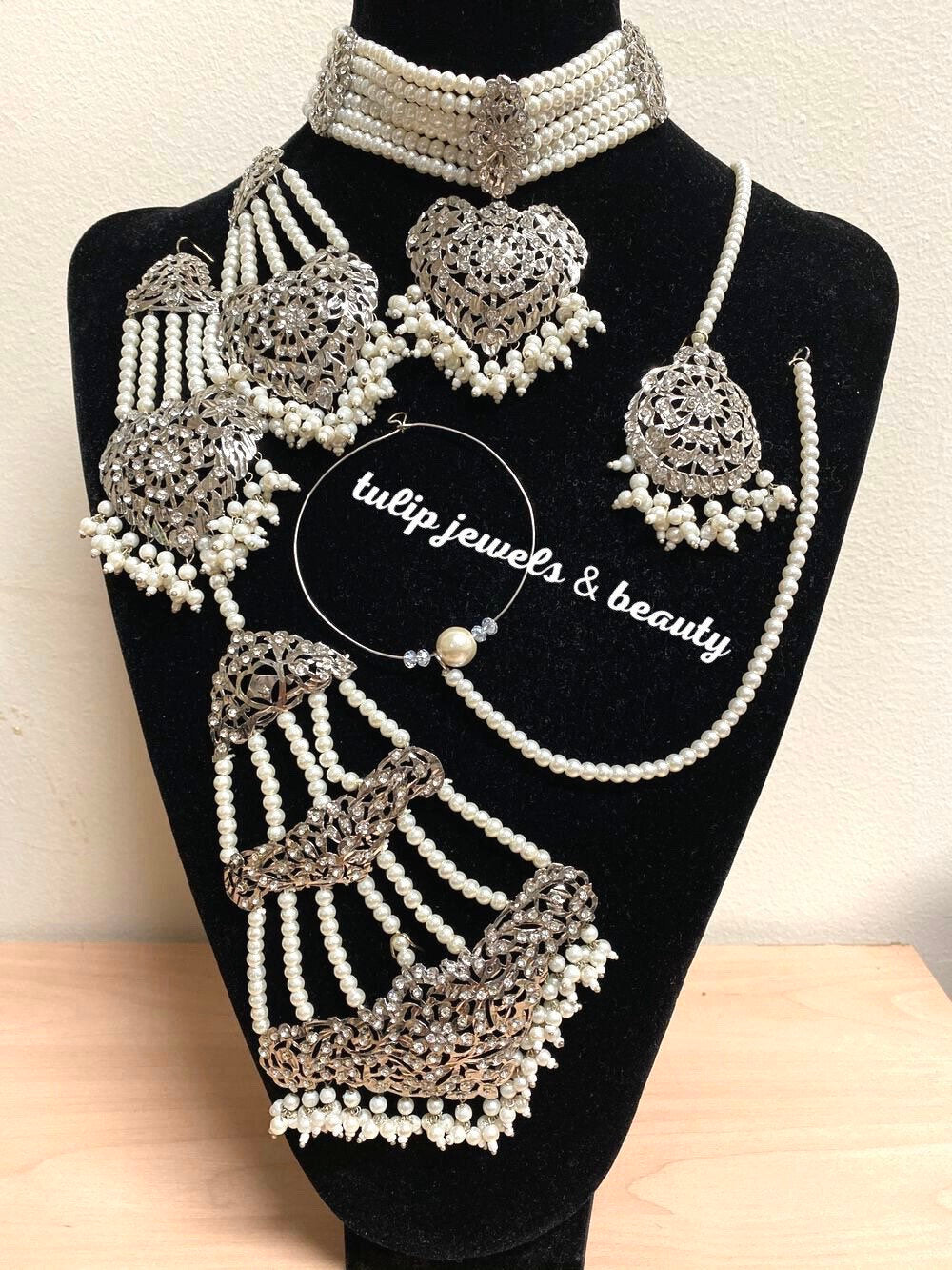 Hyderabadi Silver Plated Choker Set: Indian Bridal Jewelry