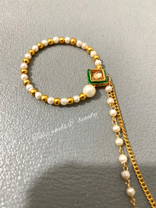 Gold Plated Kundan Nath Nosering: Indian Wedding Jewelry