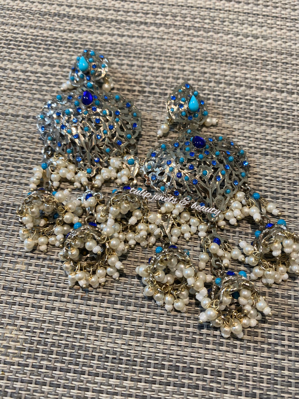 Handcrafted Silver Plated Jhumka Earrings: Hyderabadi Nazami Style