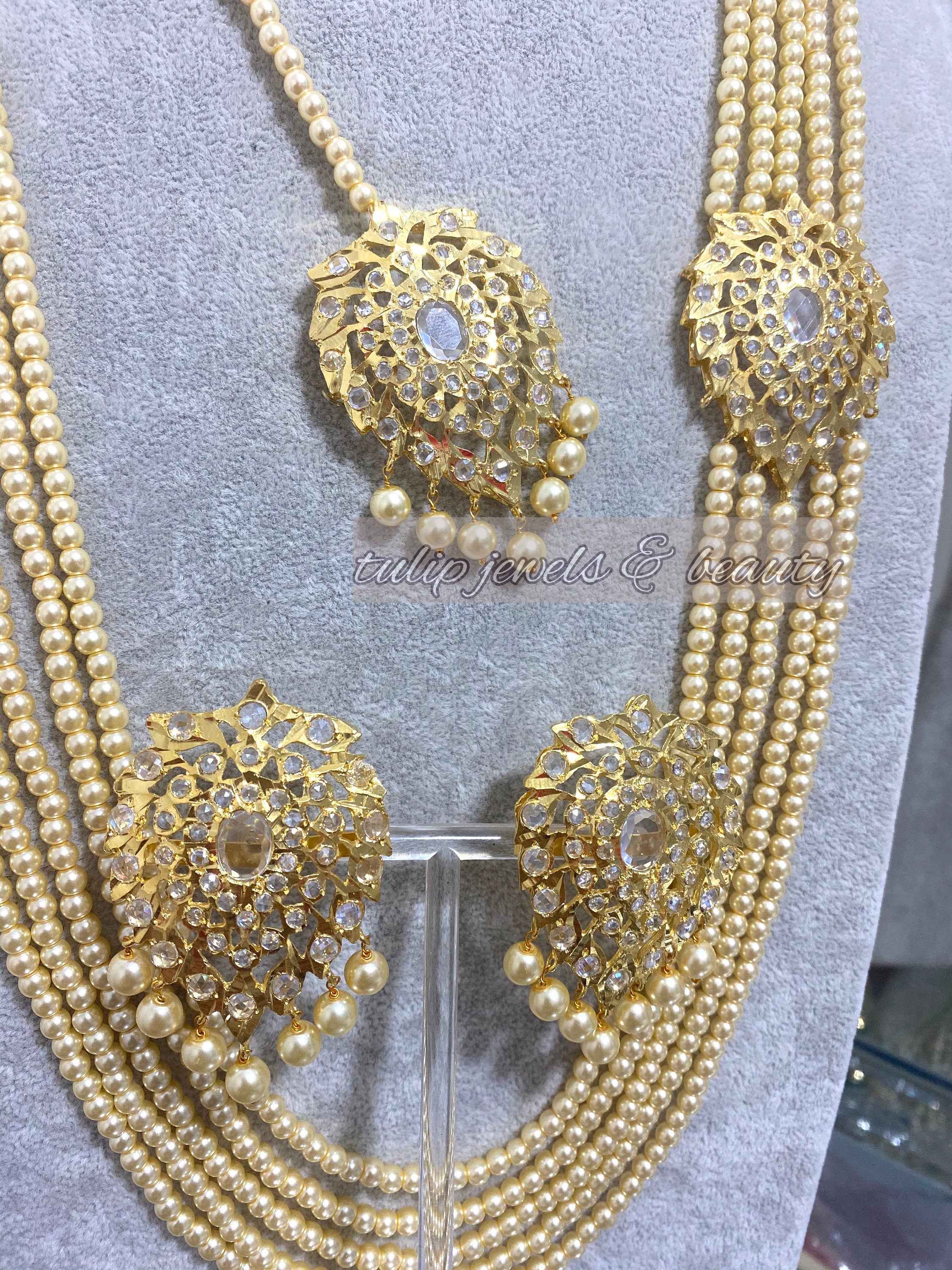 Hyderabadi Rani Haar: Indian Bridal Jewelry, 22ct Gold Plated