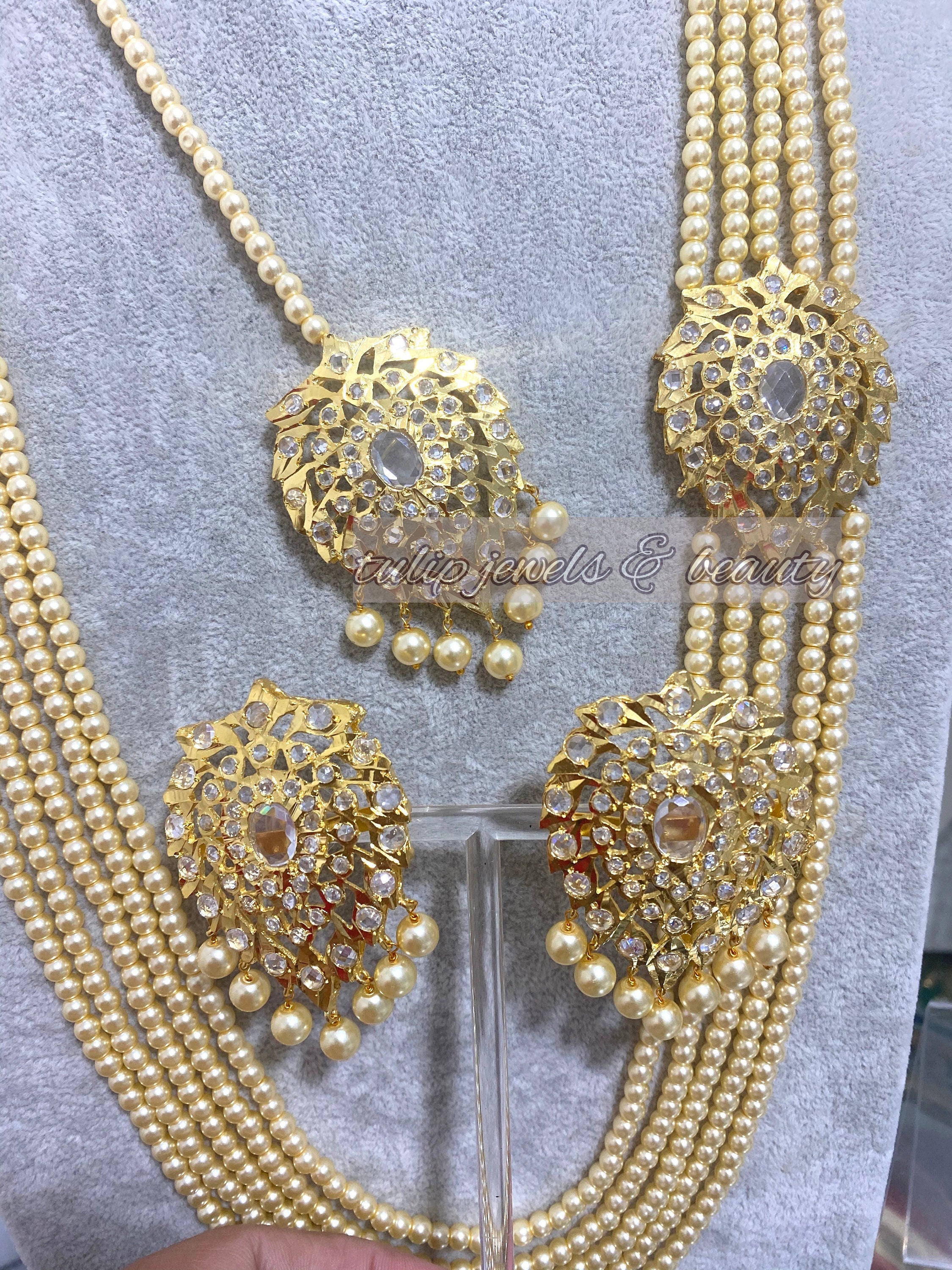 Hyderabadi Rani Haar: Indian Bridal Jewelry, 22ct Gold Plated