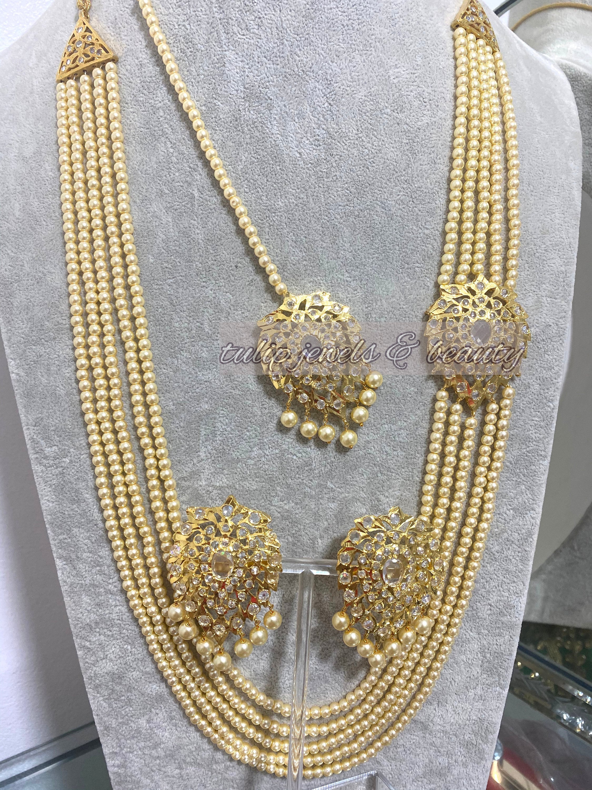 Hyderabadi Rani Haar: Indian Bridal Jewelry, 22ct Gold Plated