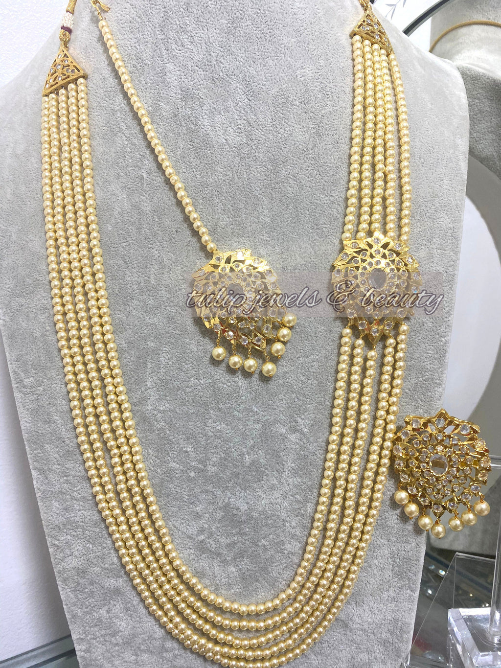 Hyderabadi Rani Haar: Indian Bridal Jewelry, 22ct Gold Plated