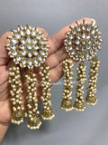 Kundan Stud Earrings: Antique Polish Indian Jewelry