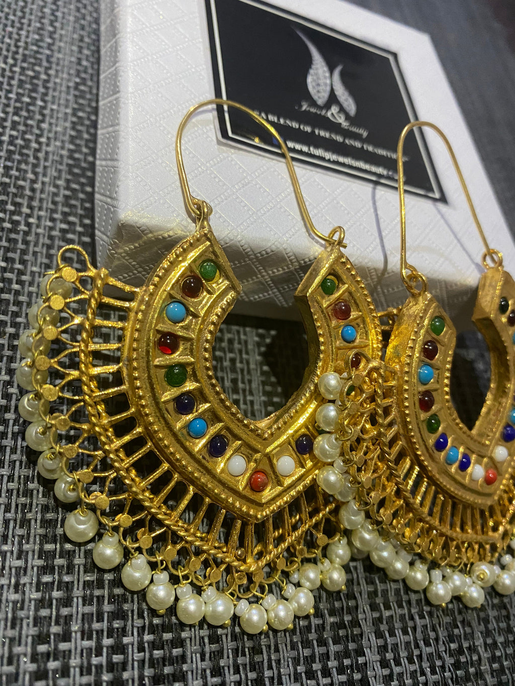 Kundan Bali Earrings: Double Sided Indian Chandballi
