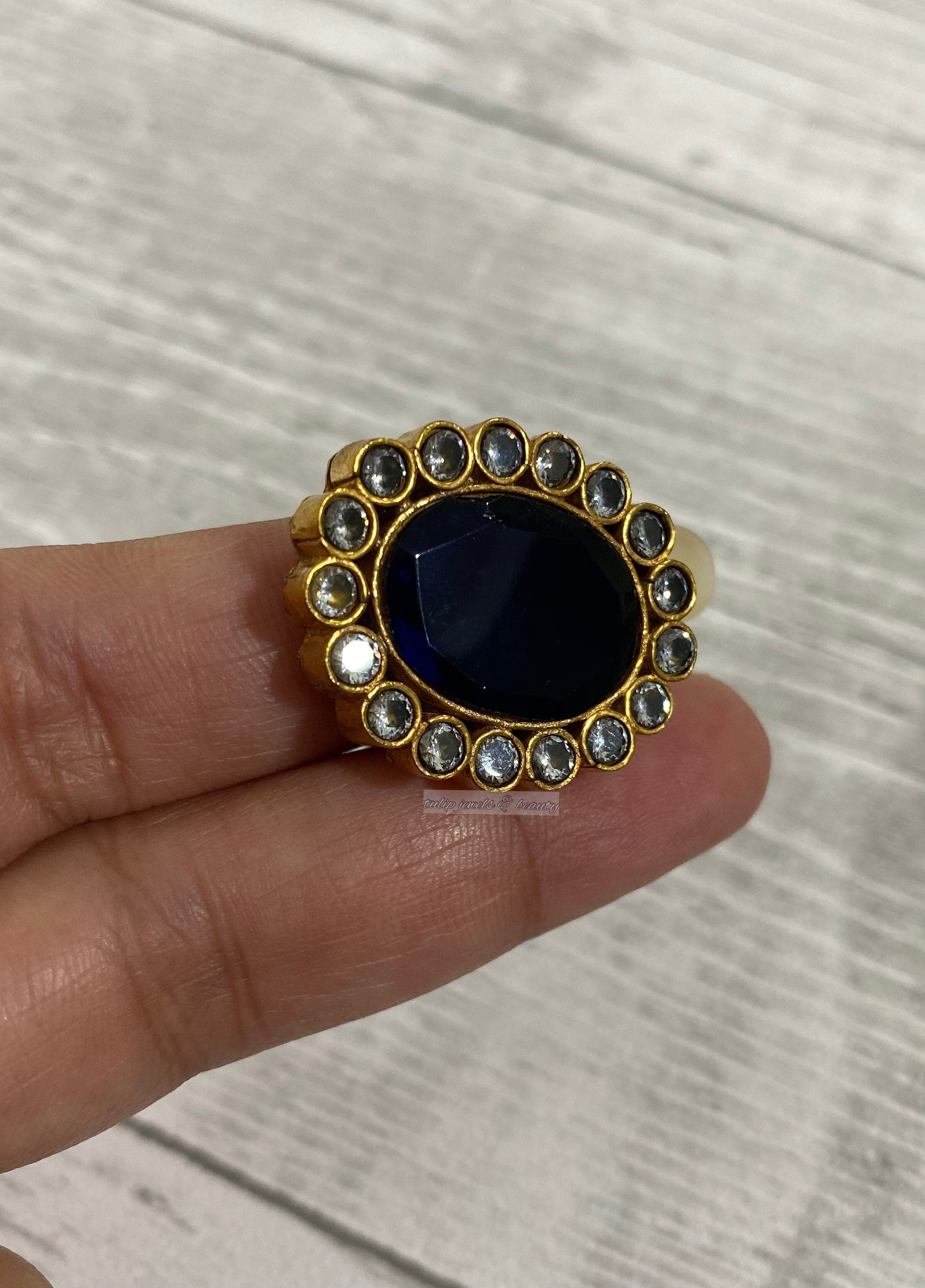 Gold Plated Adjustable Ring: Pakistani Indian Jewelry