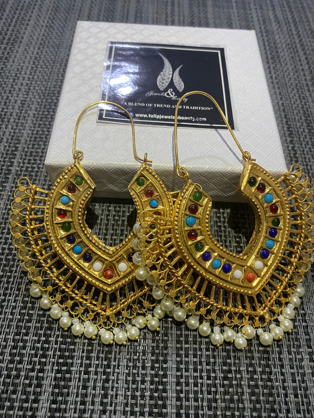 Kundan Bali Earrings: Double Sided Indian Chandballi