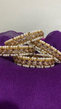 Handmade Indian Polki Bangles with Pearls