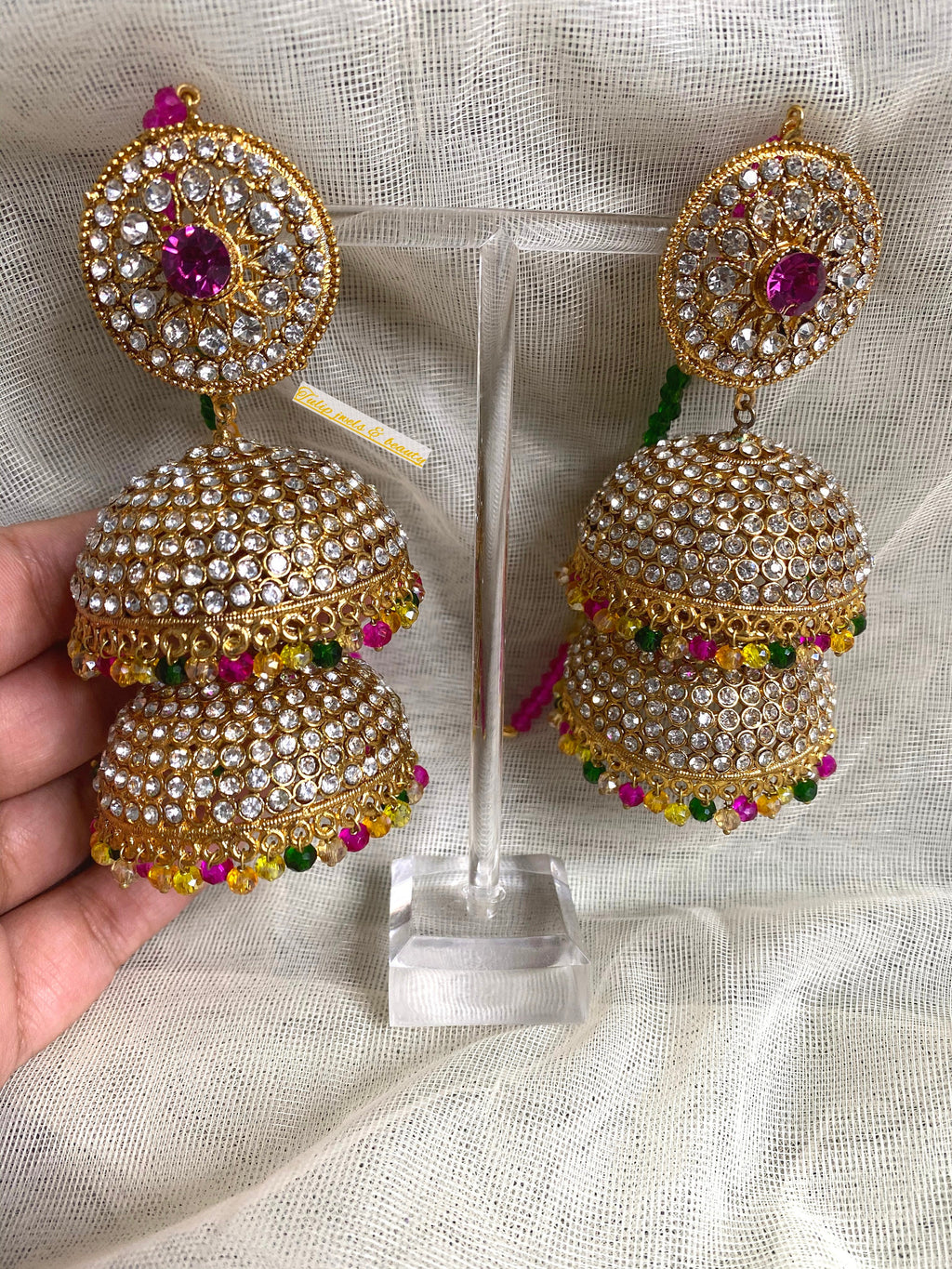 Statement Jhumki Earring Tikka Set: Indian Bridal Jewelry