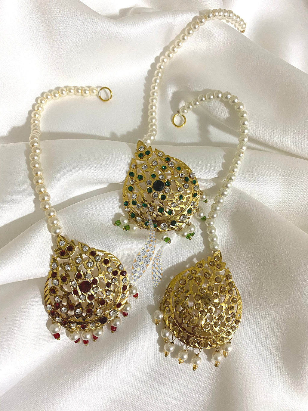 Hyderabadi Jadau Tikka: Gold Plated Bridal Headpiece