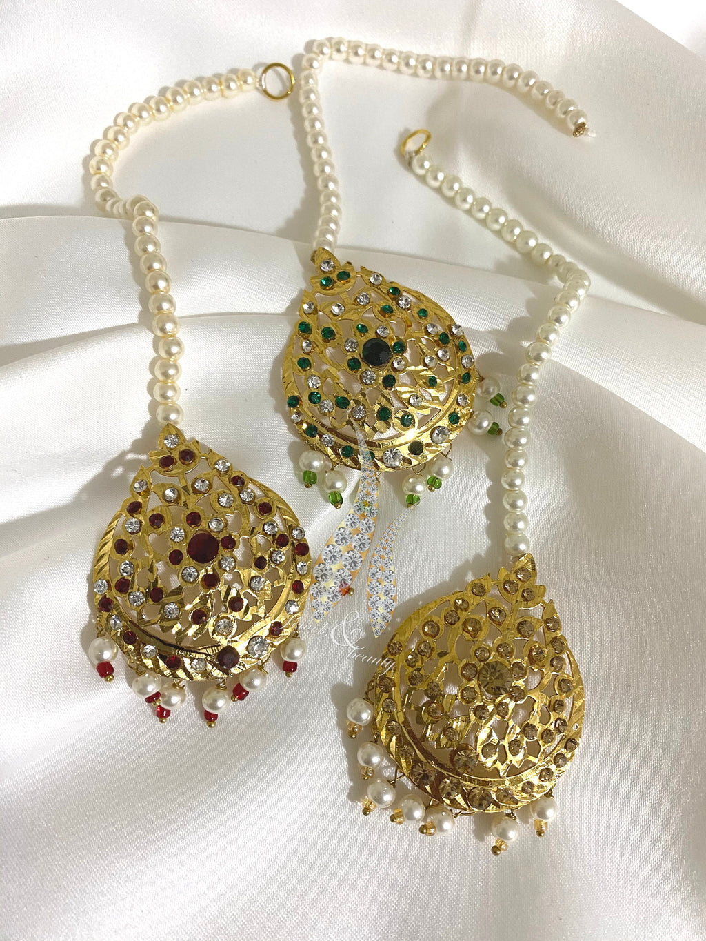 Hyderabadi Jadau Tikka: Gold Plated Bridal Headpiece