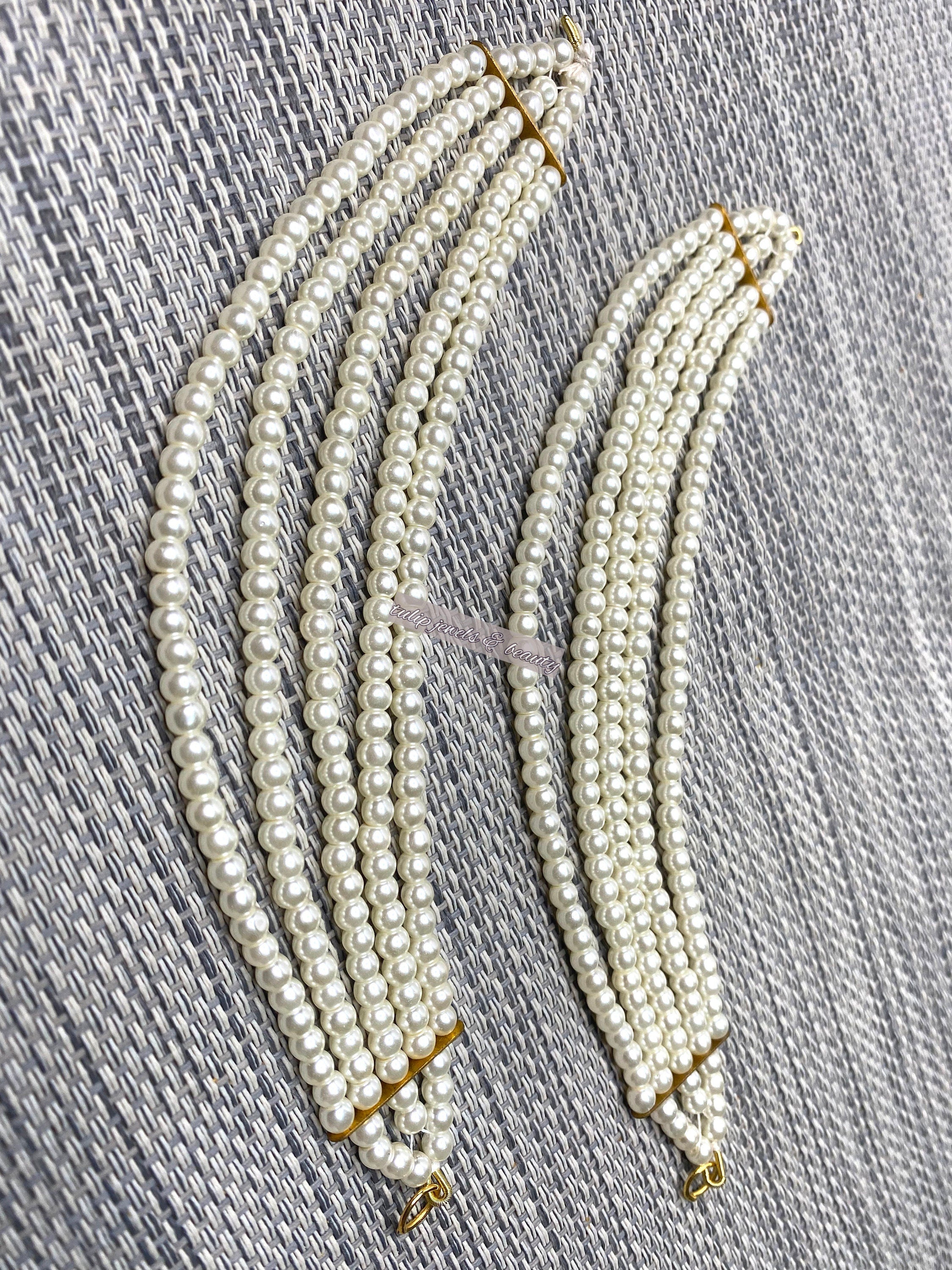 Pearl Earring Chain: Indian Pakistani Jewelry Kaan Sahara