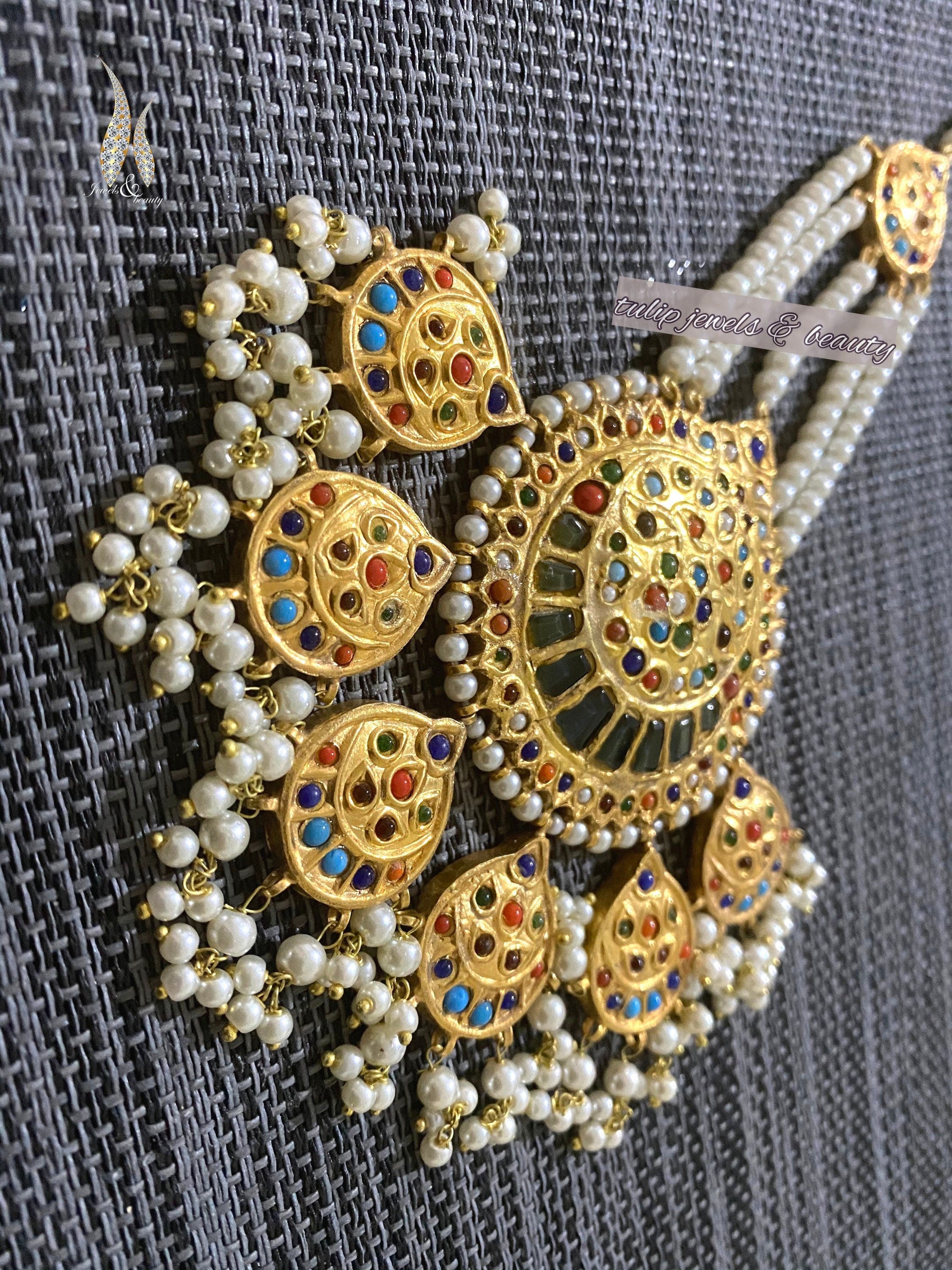thappa kundan pakistani jewellery, Jhummar passa