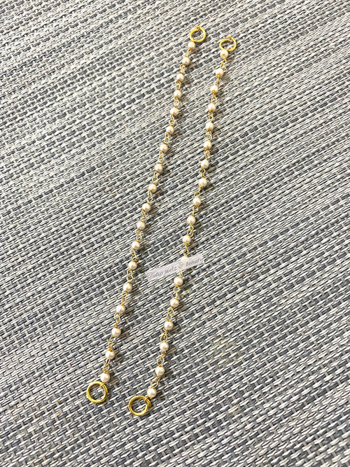 Gold Pearl Detachable Ear Chain, Sahara ,Sahare, Indian Jewelry