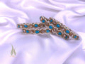 Indian Polki Bangles: Light Blue & Pearl Bracelet (Pair)