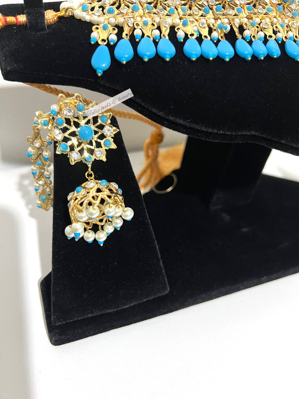 Traditional Indian Pakistani jadu jewellery ethnic choker set bridal jewellery gold plated jewellery hyderabadi jewellery,turquoise  jewelry