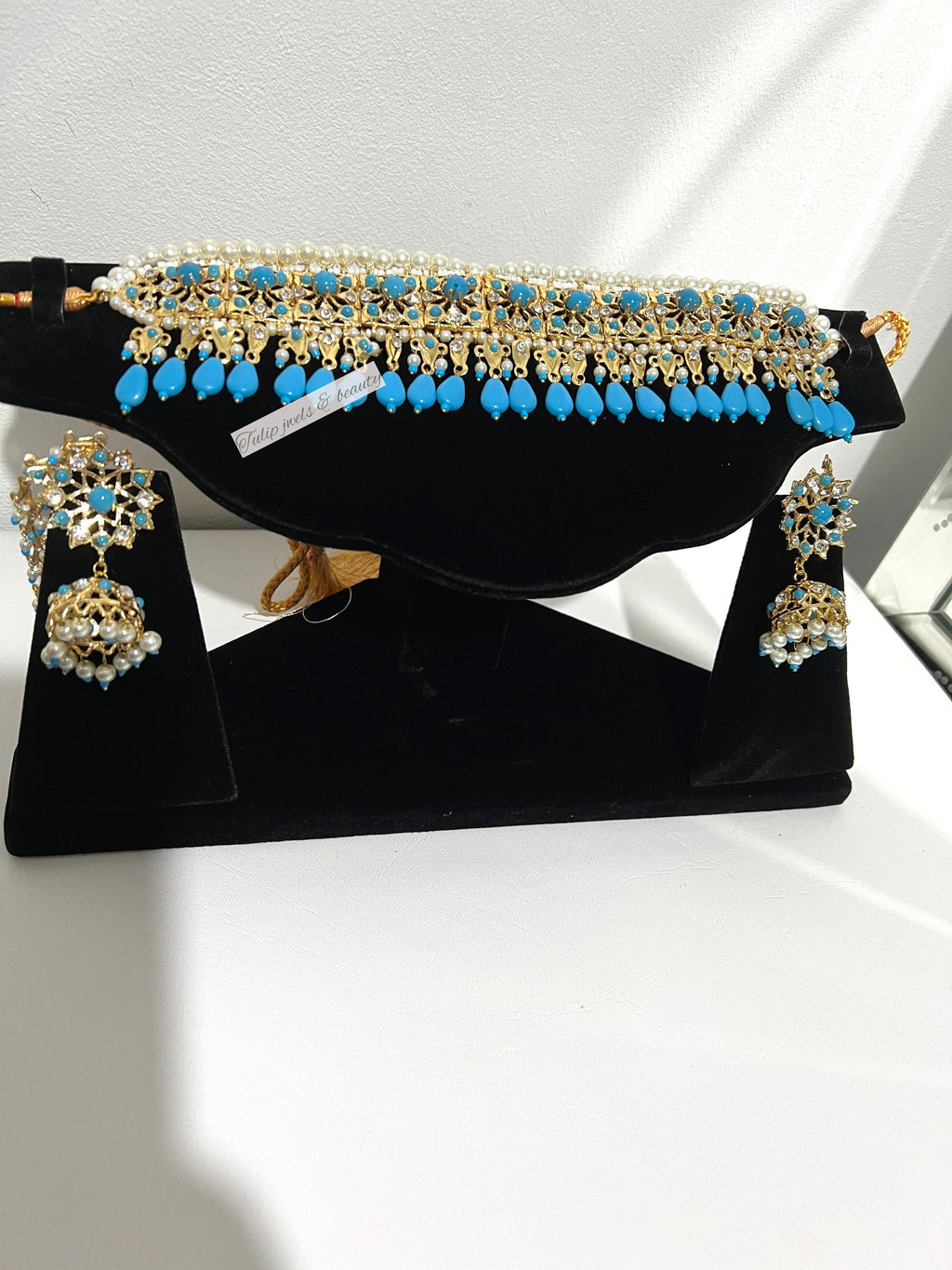 Traditional Indian Pakistani jadu jewellery ethnic choker set bridal jewellery gold plated jewellery hyderabadi jewellery,turquoise  jewelry