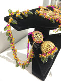 Gold Plated Jhumki Set: Indian Mughal Jewelry with CZ Stones