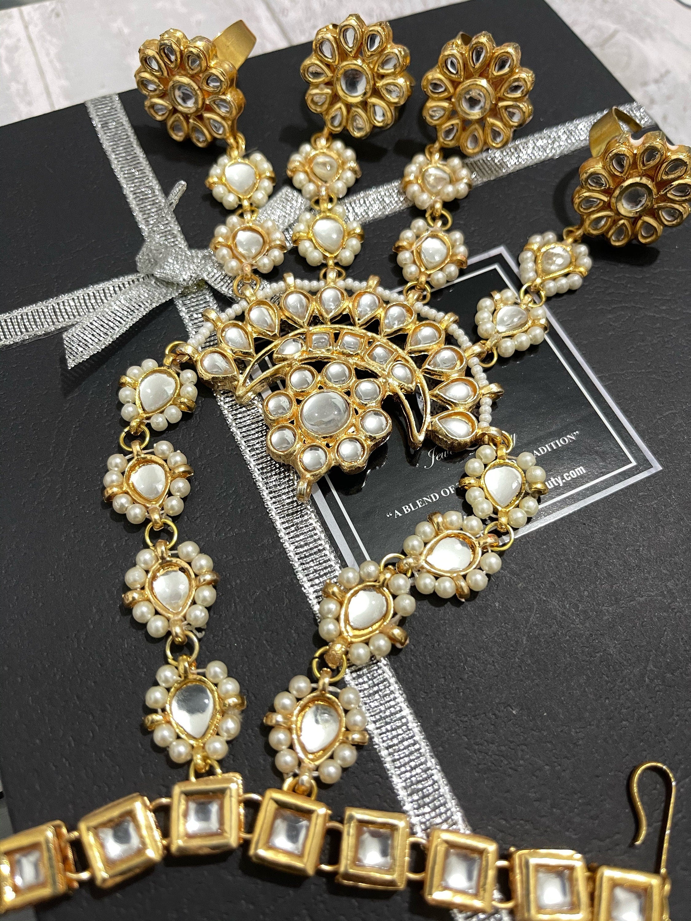 Kundan Hath Phool: Adjustable Indian Bracelet with Rings