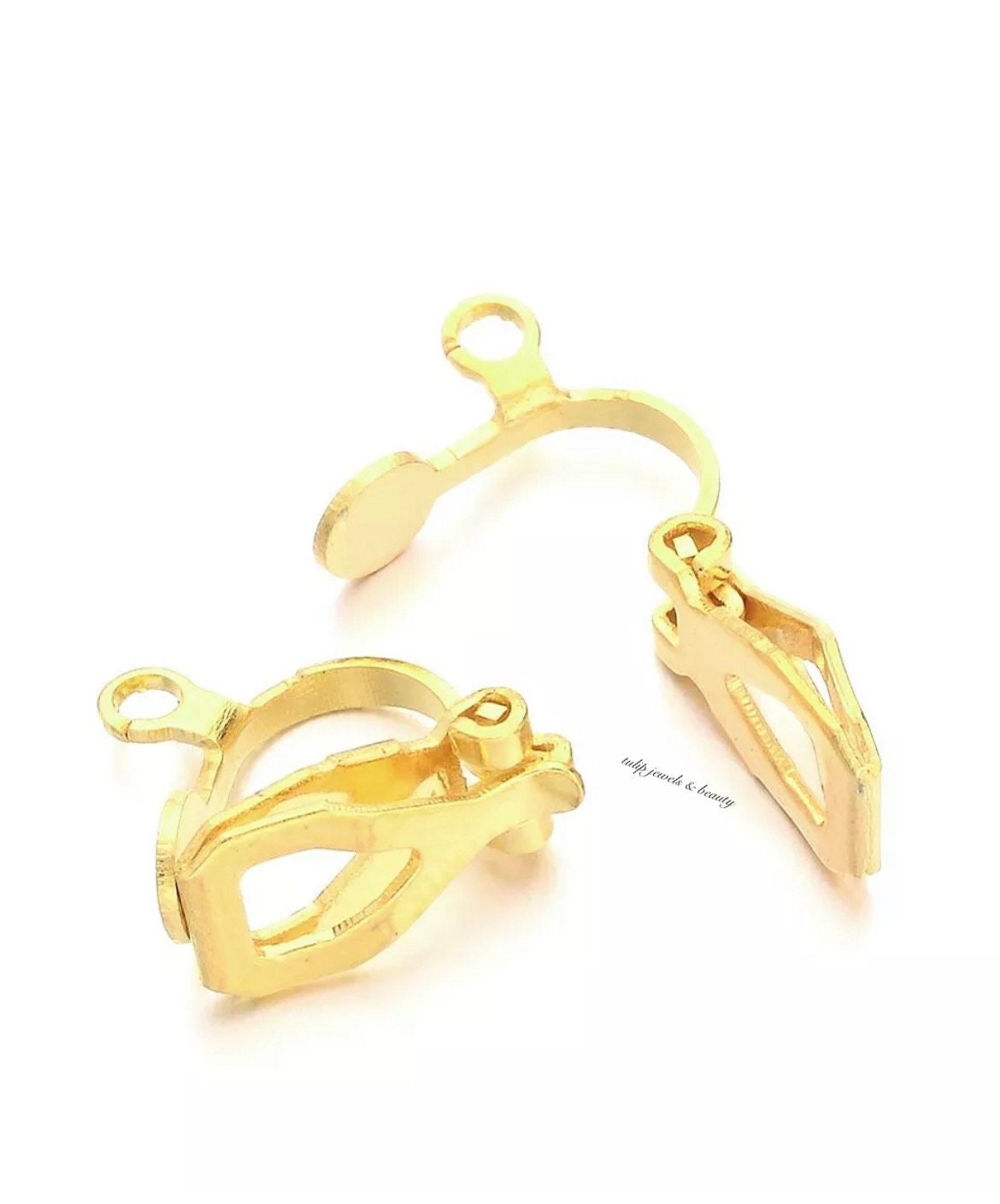Indian Nose Ring Clip: Gold or Silver Plated Nath Hook (12x11mm)