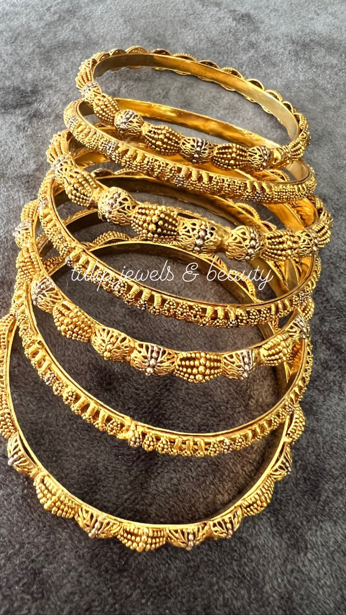 Gold Plated Indian Bridal Bangles - Set of 7