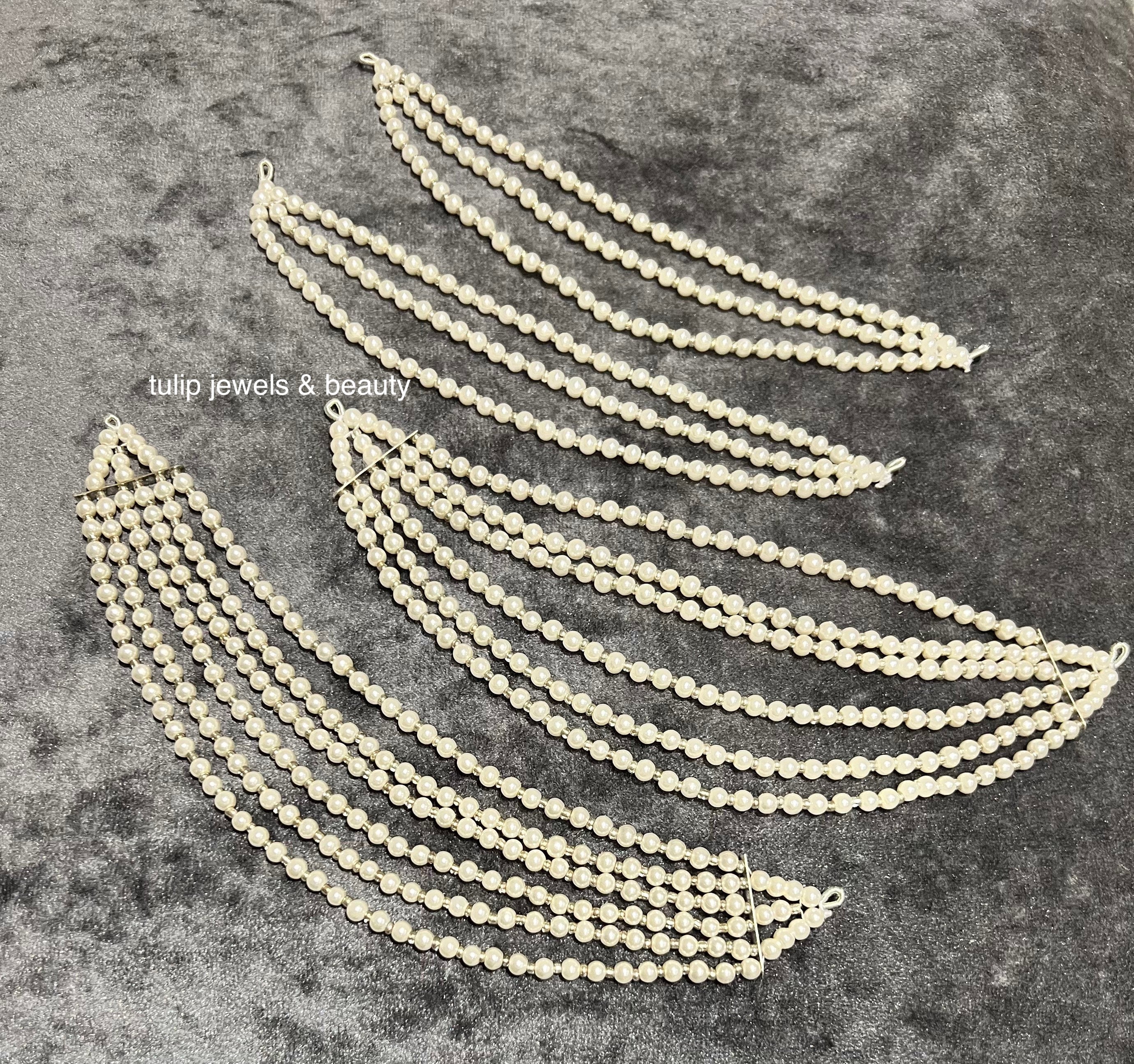 Pearl Earring Chain: Silver Kaan Sahara Indian Jewelry