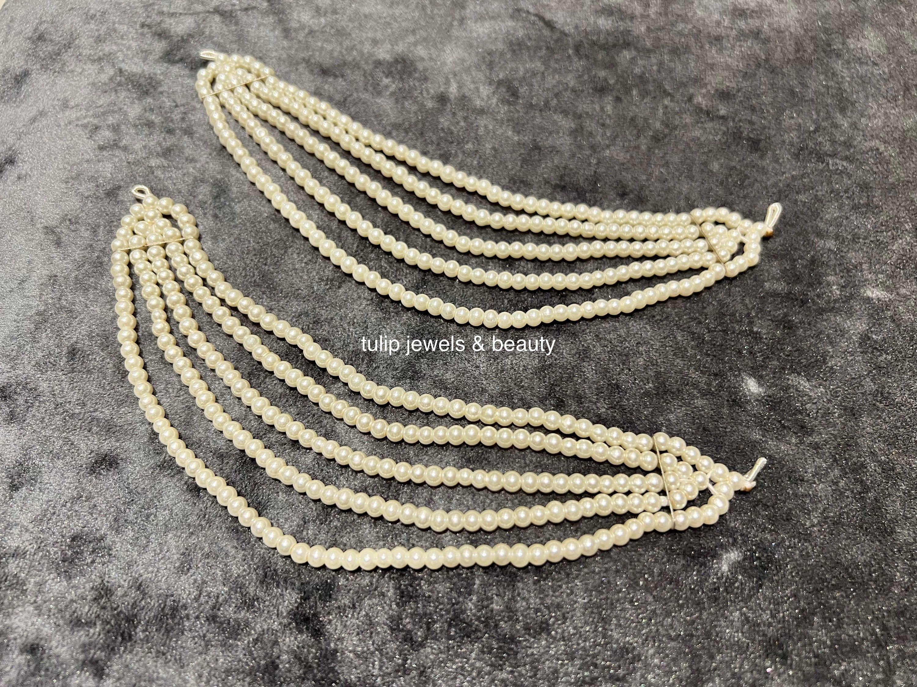 Pearl Earring Chain: Silver Kaan Sahara Indian Jewelry