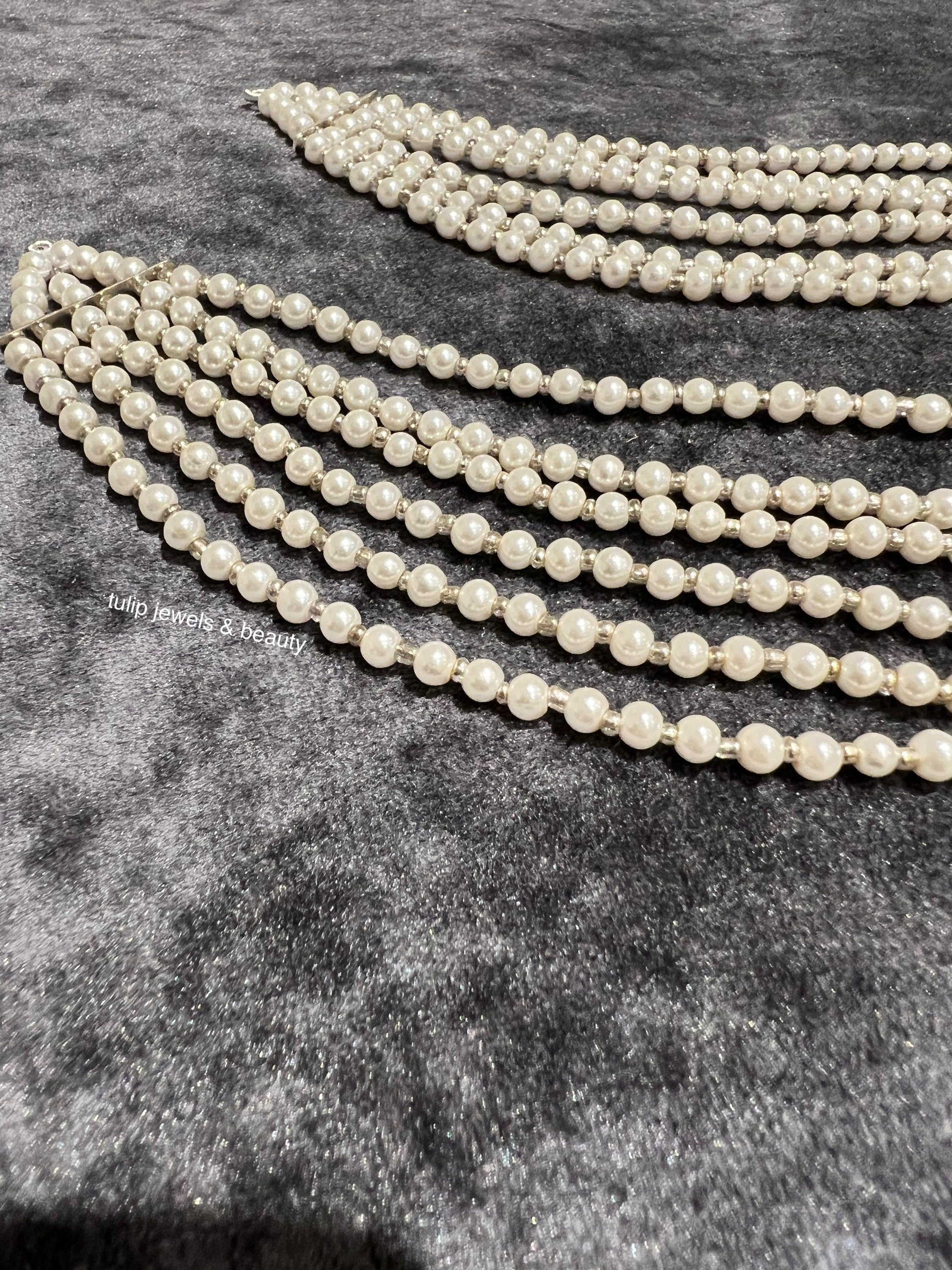 Pearl Kaan Chain: Silver Sahare Earring Support - Indian/Pakistani Jewelry