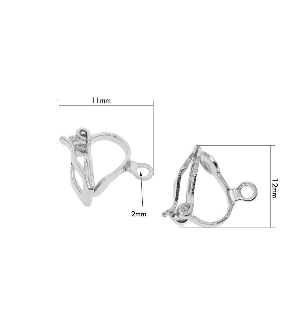 Indian Nose Ring Clip: Gold or Silver Plated Nath Hook (12x11mm)