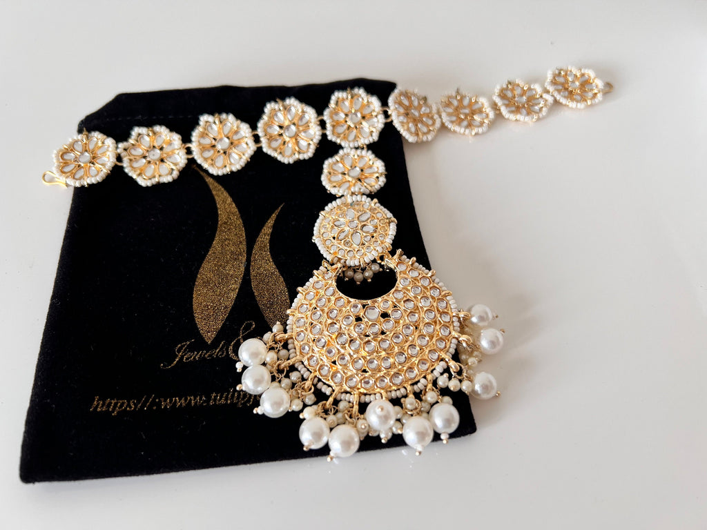 Kundan Bridal Headband: Indian Sheeshphool Matha Patti
