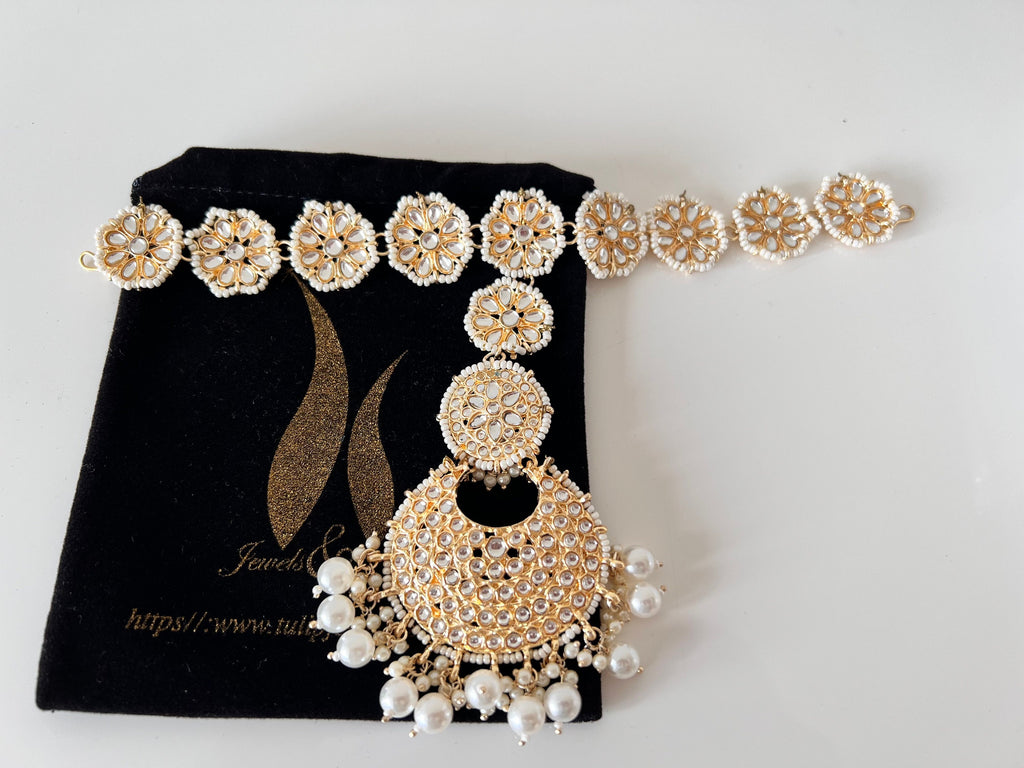 Kundan Bridal Headband: Indian Sheeshphool Matha Patti