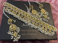 Gold Plated Kundan Choker Set: Emerald & Pearl Indian Jewelry