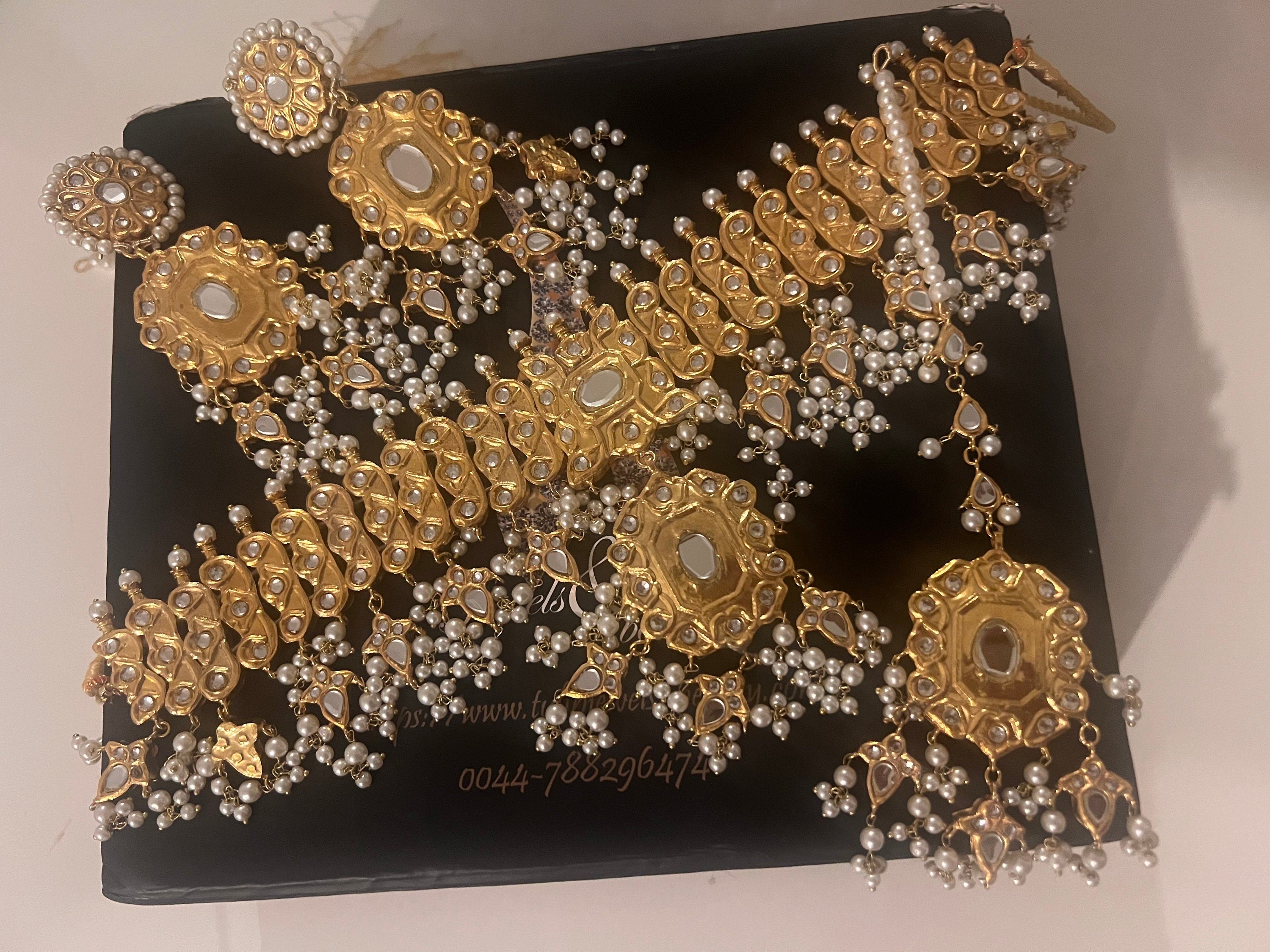 Gold Plated Kundan Choker Set: Pakistani Indian Jewelry