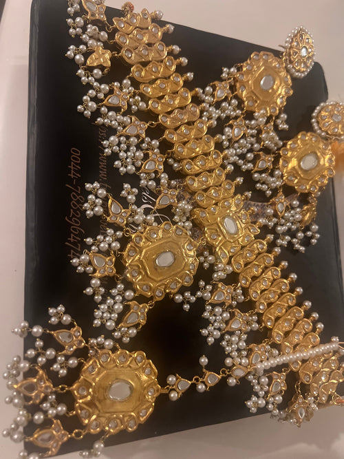 Gold Plated Kundan Choker Set: Pakistani Indian Jewelry
