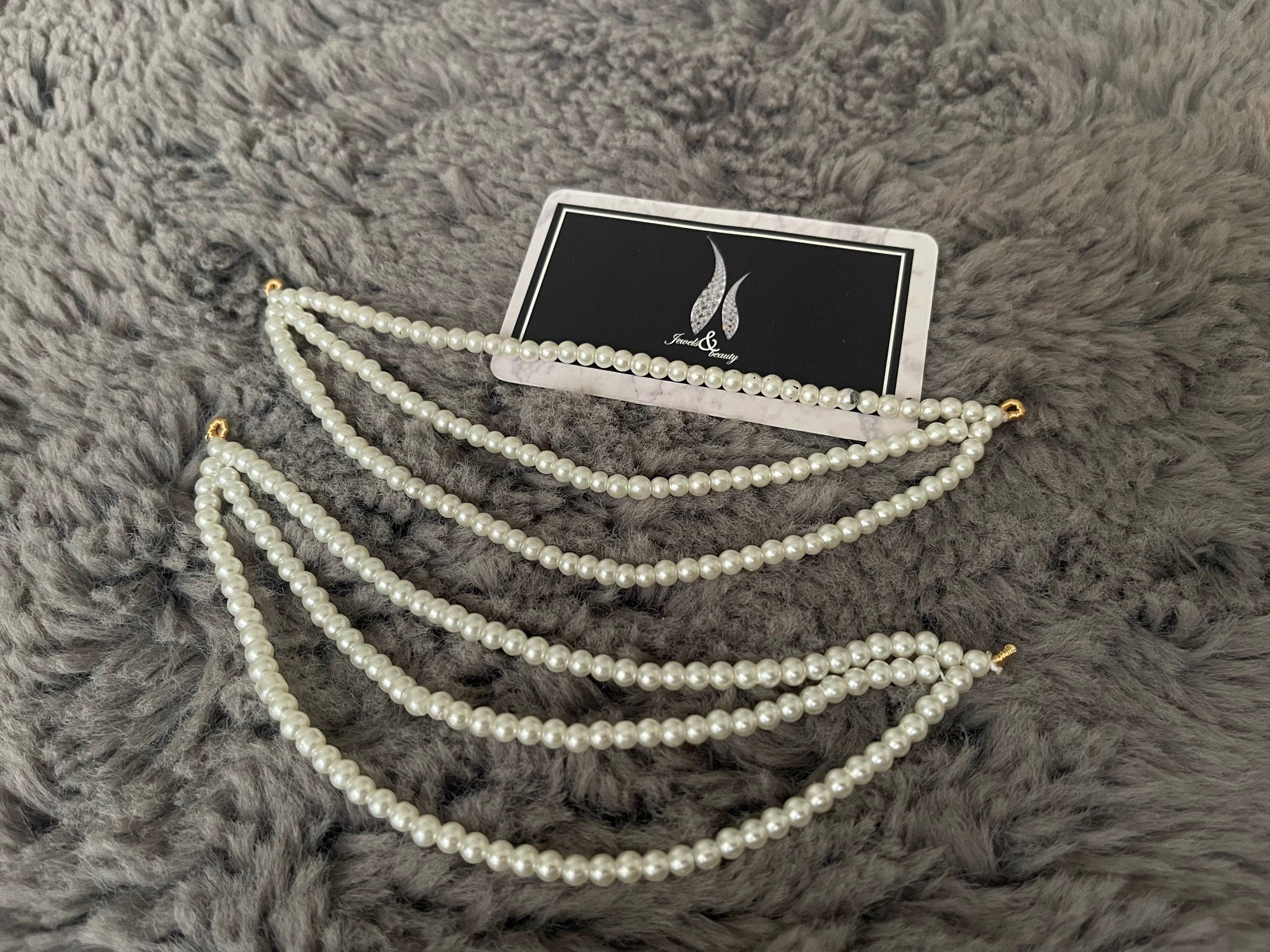 Pearl Earring Chain: Indian Pakistani Jewelry Kaan Sahara