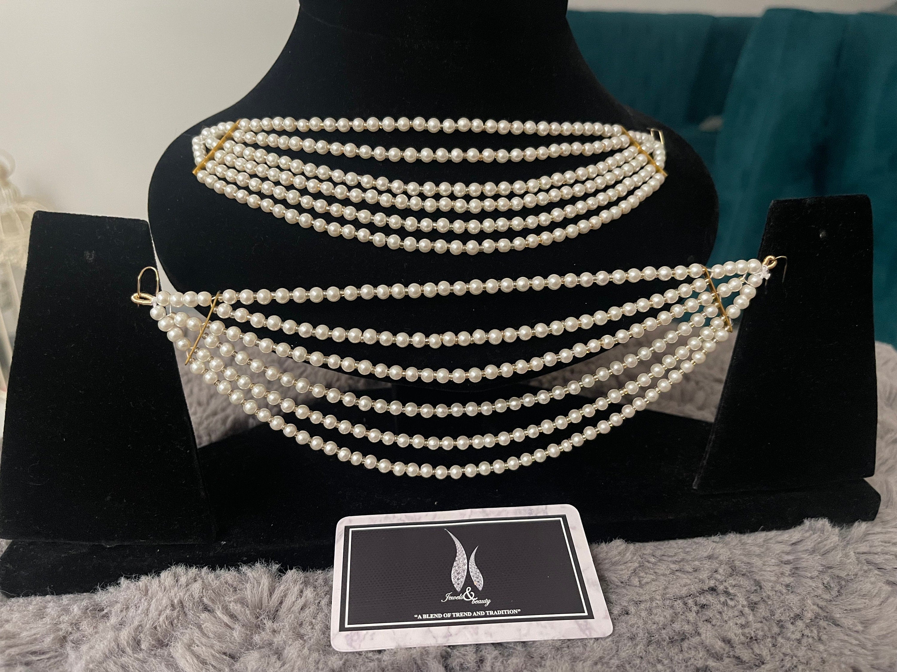 Pearl Ear Chain: Indian Pakistani Jewelry Earring Support