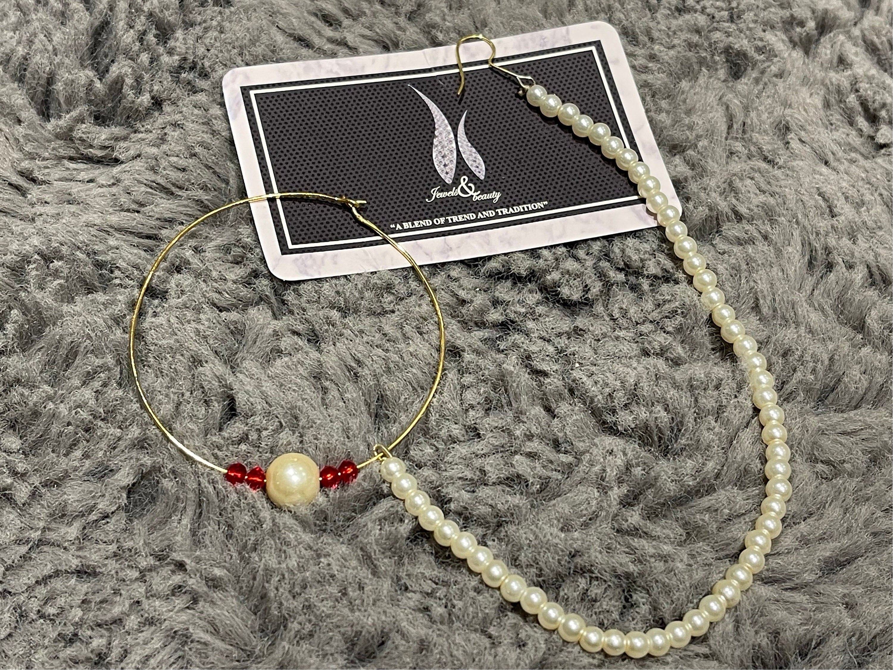 Gold Plated Indian Nose Ring Nath: Bridal Pearl Jewelry