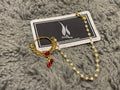 Gold Plated Indian Nose Ring Nath: Maroon Bridal Jewelry